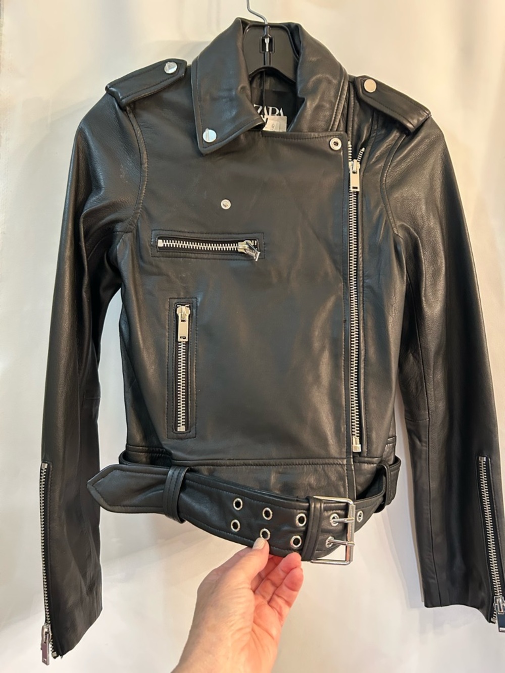 ZARA Leather Motorcycle Style Jacket-NWT- Size XS
